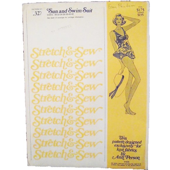 1979 Vintage Sewing Patterns STRETCH & SEW Swimsuit Top bust size 30-42 - Picture 1 of 7